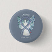 Diabetes Awareness Ribbon Engel Customized Art But Button (Vorderseite)