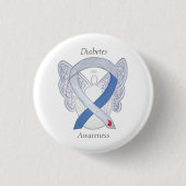Diabetes Awareness Ribbon Engel Customized Art But Button (Vorderseite)