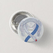 Diabetes Awareness Ribbon Engel Customized Art But Button (Vorne & Hinten)