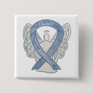 Diabetes Awareness Ribbon Engel Customized Art But Button