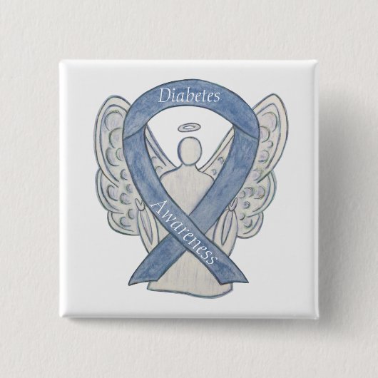 Diabetes Awareness Ribbon Engel Customized Art But Button (Vorderseite)