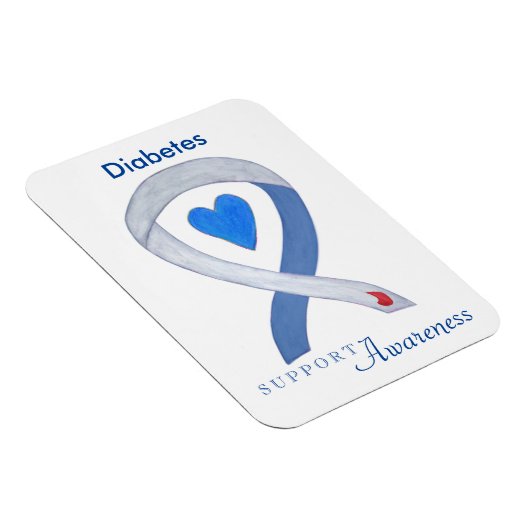 Diabetes Awareness Ribbon Herz Kühlschrankmagnete Magnet (Rechte Seite)