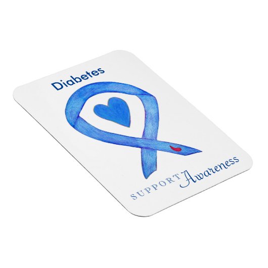 Diabetes Awareness Ribbon Herz Kühlschrankmagnete Magnet (Rechte Seite)
