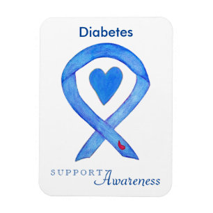 Diabetes Awareness Ribbon Herz Kühlschrankmagnete Magnet