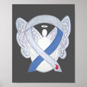 Diabetes Awareness Ribbon IDDM Angel Poster Print