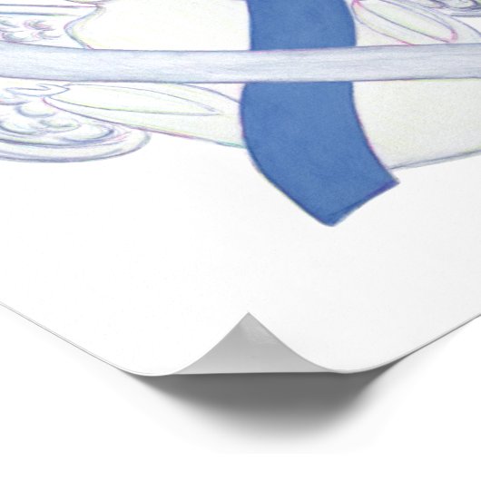 Diabetes Awareness Ribbon IDDM Angel Poster Print (Ecke)