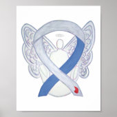 Diabetes Awareness Ribbon IDDM Angel Poster Print (Vorne)