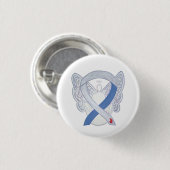 Diabetes Awareness Ribbon IDDM Custom Angel Button (Vorne & Hinten)