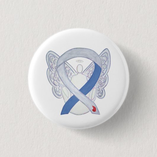 Diabetes Awareness Ribbon IDDM Custom Angel Button (Vorderseite)