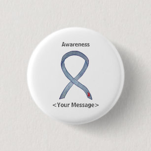 Diabetes Awareness Ribbon NIDDM Custom Button