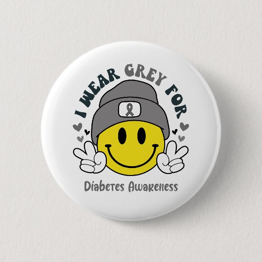 Diabetes Awareness Ribbon Support Geschenke Button (Vorderseite)