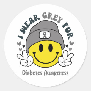 Diabetes Awareness Ribbon Support Geschenke Runder Aufkleber