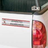 Diabetes Awareness Rot und Grau Awareness Ribbon Autoaufkleber (Auf Lkw)