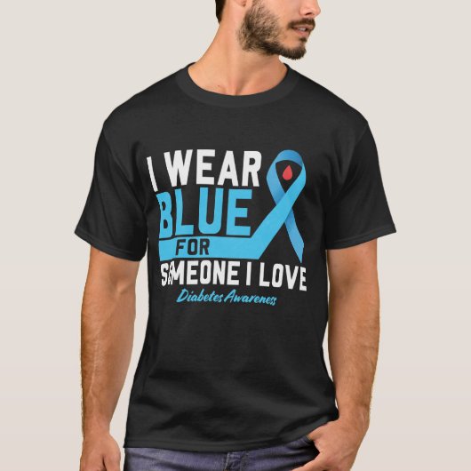 Diabetes Awareness Shirt, ich trage blaues Shirt (Vorderseite)