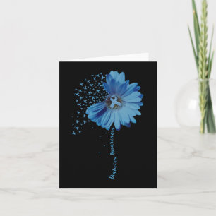 Diabetes Awareness Sunflower Ribbon Geschenk Karte