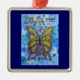 Diabetes Awareness Support Butterfly Art Ornament