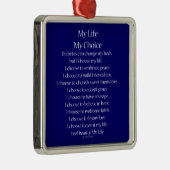Diabetes Awareness Support Gedicht Charm Ornaments Silbernes Ornament (Rechts)