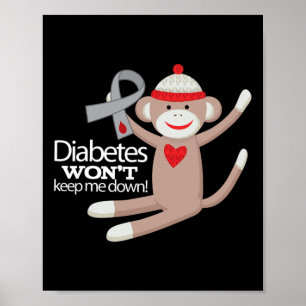 Diabetes Awareness Support Ribbon Walk T-Shirt Poster