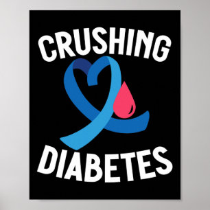 Diabetes Awareness T1D Warrior Breushing Diabetes Poster
