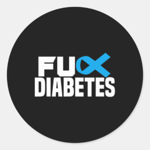 Diabetes Awareness Typ 1 Diabetiker blauer Rib Typ Runder Aufkleber