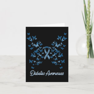 Diabetes Awareness Women's Butterfly T1 T2 Karte