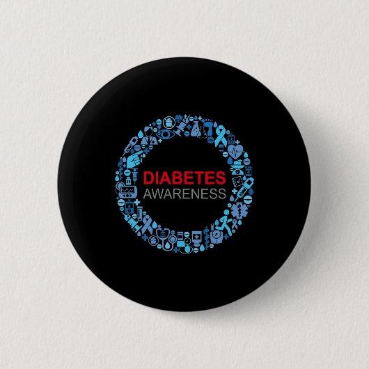 Diabetes Awareness World Diabetes Day Button (Vorderseite)
