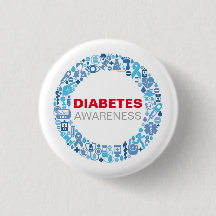 Diabetes Awarenss Blue Circle with Symbols
