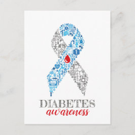 Diabetes Awarfe Schleife Postkarte