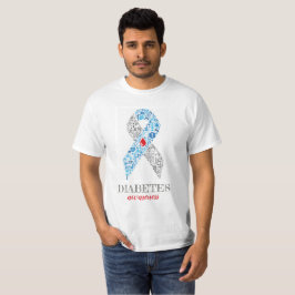 Diabetes Awarness Ribbon with Treatment Symbols T-Shirt