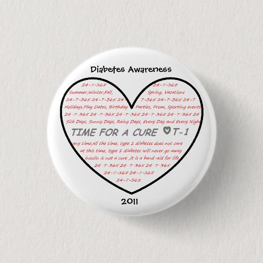 Diabetes-Bewusstsein 2011 Button (Vorderseite)