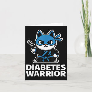 Diabetes-Bewusstsein Blaues Band Ninja-Katze Diabe Karte