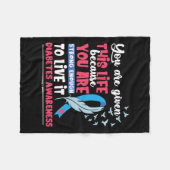 Diabetes-Bewusstsein Fleecedecke (Vorderseite (Horizontal))