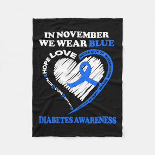 Diabetes-Bewusstsein im November tragen wir blau Fleecedecke