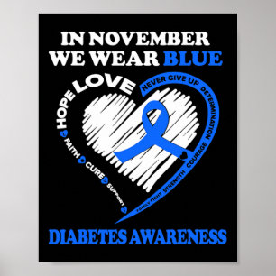 Diabetes-Bewusstsein im November tragen wir blau Poster