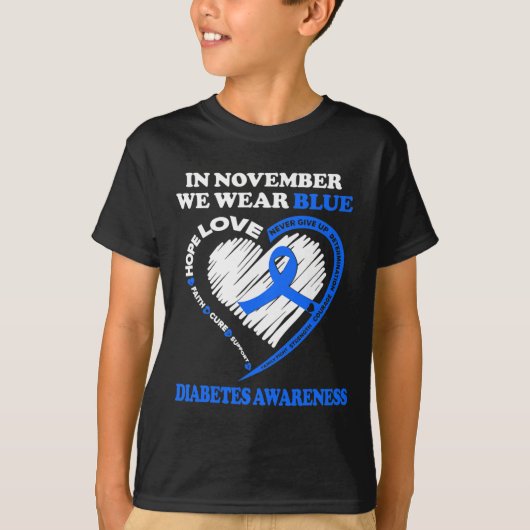 Diabetes-Bewusstsein im November tragen wir blau T-Shirt (Vorderseite)