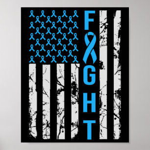 Diabetes-Bewusstsein in der US-amerikanischen Flag Poster