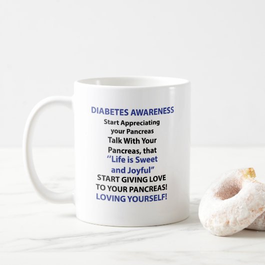 Diabetes-Bewusstsein Kaffeetasse (Mit Donut)