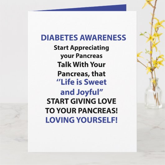 Diabetes-Bewusstsein Karte (Gelbe Blume)