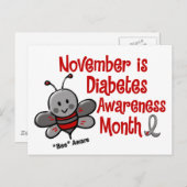 Diabetes-Bewusstsein Monat Bee 1.3 Postkarte (Vorne/Hinten)