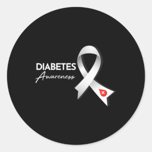 Diabetes-Bewusstsein Monat November Diabetic Ribbo Runder Aufkleber
