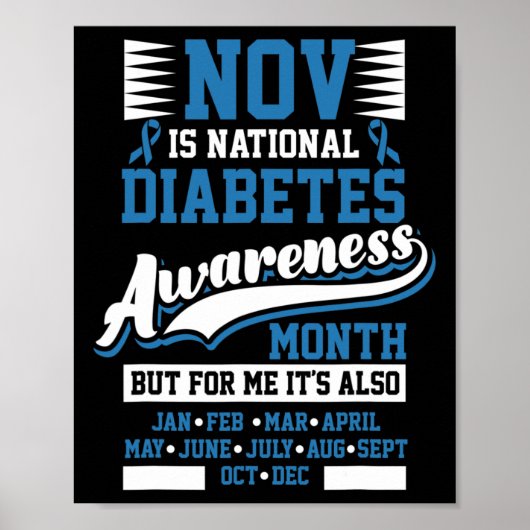 Diabetes-Bewusstsein Monat T1 T2 Poster (Vorne)