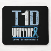 Diabetes-Bewusstsein Monat T1D Diabetes-Krieger Mousepad (Vorne)