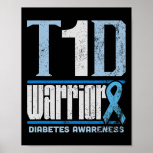 Diabetes-Bewusstsein Monat T1D Diabetes-Krieger Poster