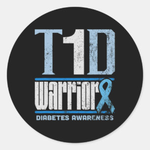 Diabetes-Bewusstsein Monat T1D Diabetes-Krieger Runder Aufkleber