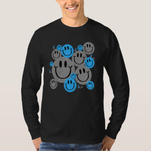 Diabetes-Bewusstsein Retro Glückliches Gesicht Bla T-Shirt