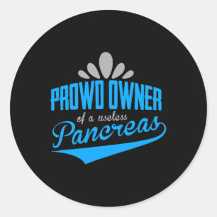 Diabetes-Bewusstsein Typ 1 2 - Diabetiker T1D T2D  Runder Aufkleber