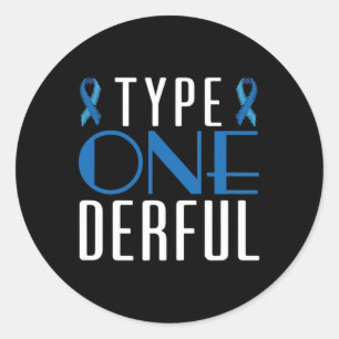 Diabetes-Bewusstsein Typ 1 - Diabetiker T1D 1 Runder Aufkleber
