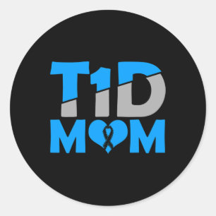 Diabetes-Bewusstsein Typ 1 - Diabetische T1D-Mama Runder Aufkleber