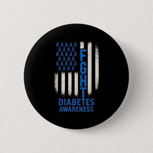 Diabetes-Bewusstsein - Unterstützung der USA Button (Vorderseite)