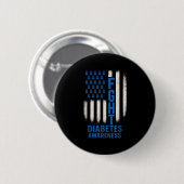 Diabetes-Bewusstsein - Unterstützung der USA Button (Vorne & Hinten)